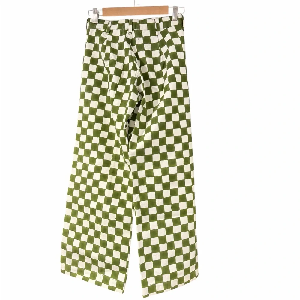 SZ Blockprints Disco Pants XS Green Jaipur Block Print (Rare) - Picture 6 of 6